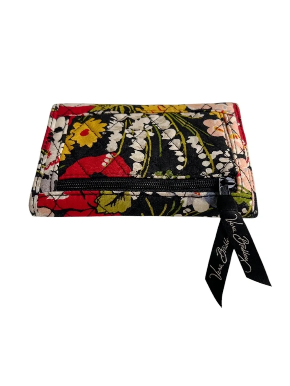 Vera Bradley Euro Tri-fold Wallet Poppy Fields Pattern - Picture 8 of 10